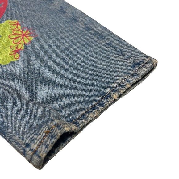 LEVIS 33x34 Premium 501 Original SUMMER LOVE JEANS Festival Sun Floral Groovy - Picture 5 of 15